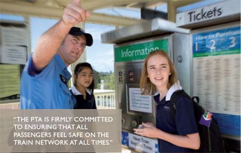 The PTA is firmly committed to ensuring that
        all passengers feel safe on the train network at
        all times.