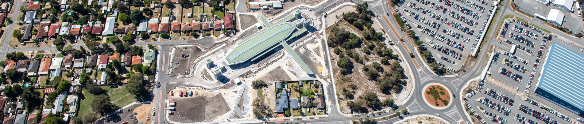 Aerial view of Redcliffe Station
