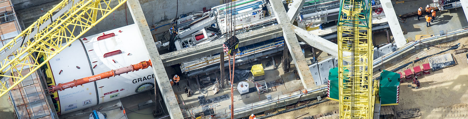 Tunnel Boring Machine Grace being lowered into the tunnel 