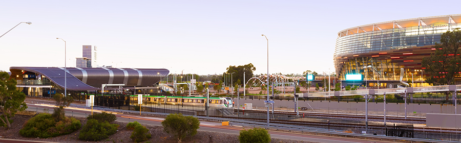 Optus Stadium and Perth Stadium Station