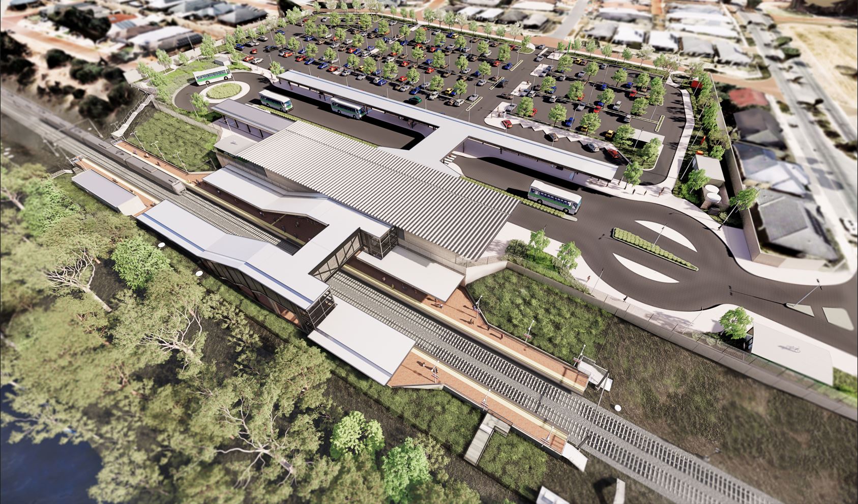 Render of Lakelands Station