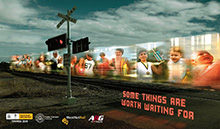 Level crossing safety campaign banner